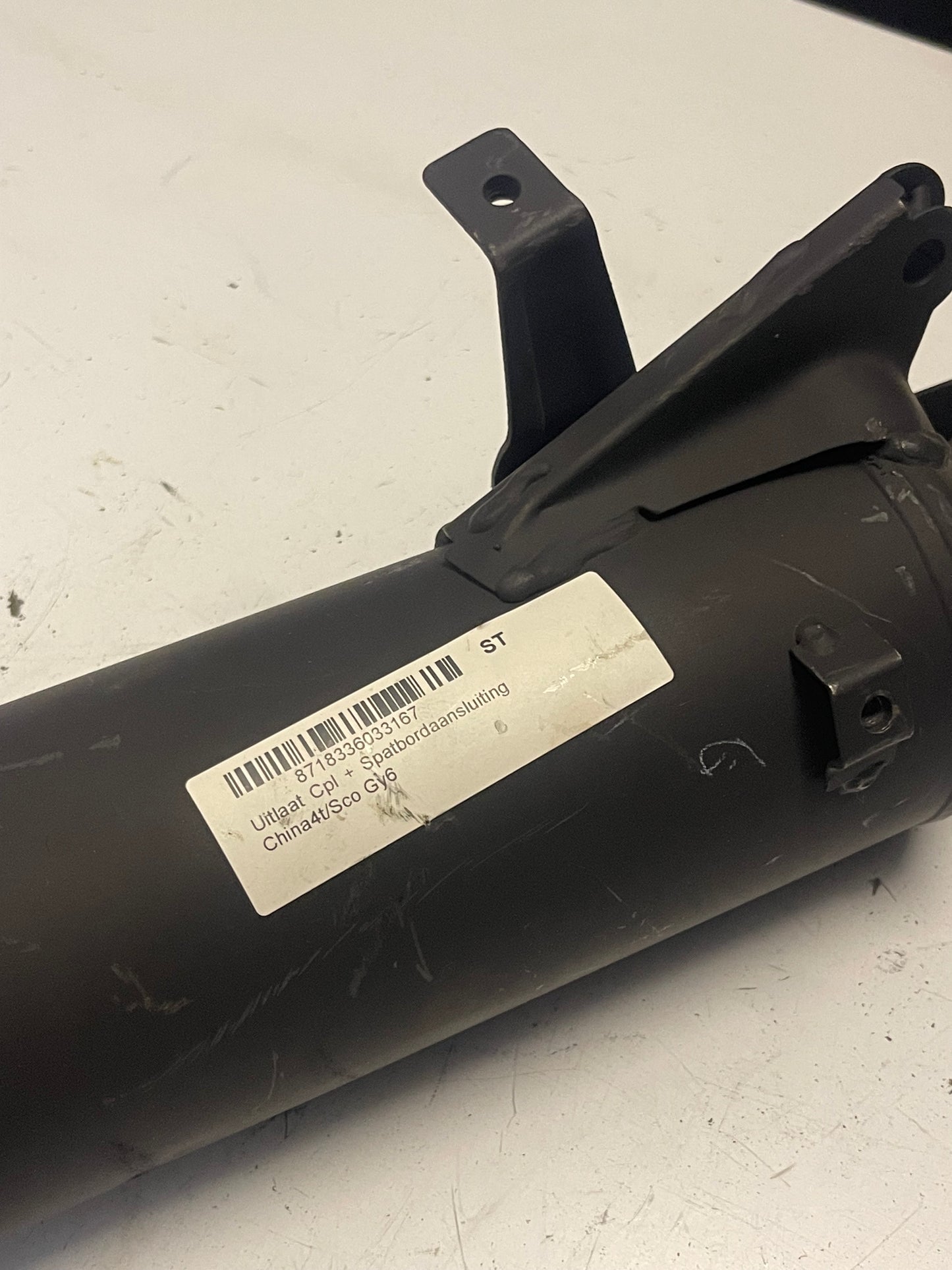 GY6 10” Uitlaat met spatbord aansluiting NIEUW